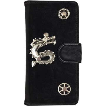MP Case® PU Leder Mystiek design Zwart Hoesje voor Sony Xperia XZs Draak Bedel book case wallet case
