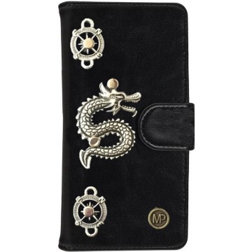 MP Case® PU Leder Mystiek design Zwart Hoesje voor Huawei P8 Lite 2017 Draak Figuur book case wallet case
