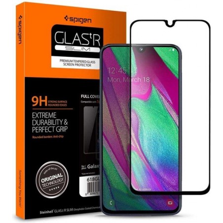 Spigen Screenprotector Full Cover Glass Samsung Galaxy A40 - Zwart