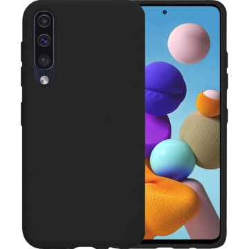 Samsung Galaxy A50 Hoes Siliconen Case Back Cover Hoesje Zwart