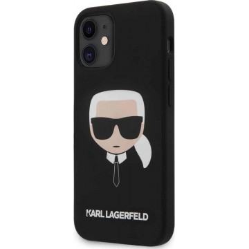 KARL LAGERGELD Karl Siliconen Backcover Hoesje iPhone 12 Mini - Zwart