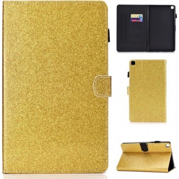 Let op type!! Voor Galaxy Tab A 8.0 (2019) T290 Varnish Glitter Powder Horizontal Flip Leather Case met Holder & Card Slot(Gold)