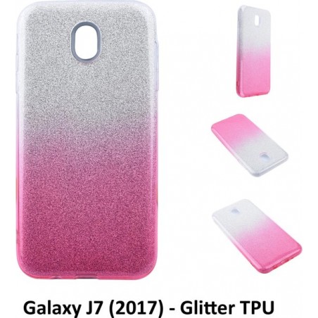 Kleurovergang Roze Glitter TPU Achterkant voor Samsung Galaxy J7 (2017) (J730F)