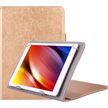 Universal Strokes Texture horizontale flip lederen tas met houder voor 7 inch tablet-pc (goud)