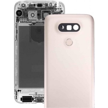 Metalen achterkant met camera aan de achterkant en vingerafdrukknop voor LG G5 (goud)