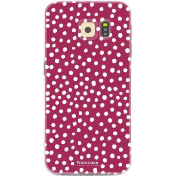 FOONCASE Samsung Galaxy S6 hoesje TPU Soft Case - Back Cover - POLKA COLLECTION / Stipjes / Stippen / Rood