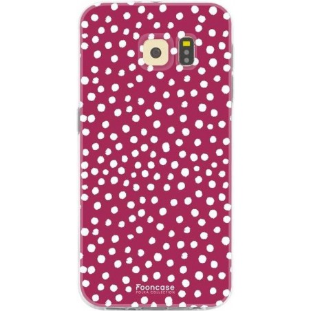 FOONCASE Samsung Galaxy S6 hoesje TPU Soft Case - Back Cover - POLKA COLLECTION / Stipjes / Stippen / Rood