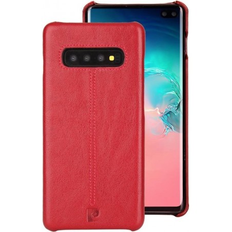 Pierre Cardin - echt lederen backcover hoes - Samsung Galaxy S10 Plus - Rood