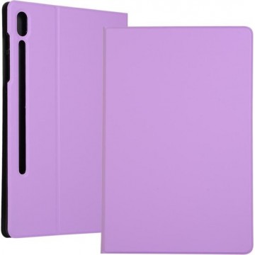 Let op type!! Voltage Elastic Texture Horizontal Flip Leather Case for Galaxy Tab S6 T860  with Holder(Purple)