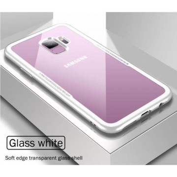 Glass case Samsung Galaxy S8 + gratis glazen Screenprotector  - wit