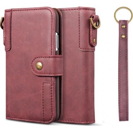 Voor Huawei P20 Pro koeienhuid textuur horizontale flip lederen tas, met houder & kaartsleuven & portemonnee & lanyard (rood)