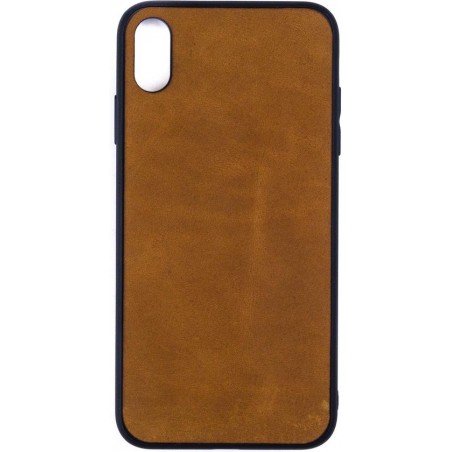Leren Telefoonhoesje iPhone XS Max – Bumper case - Cognac Bruin