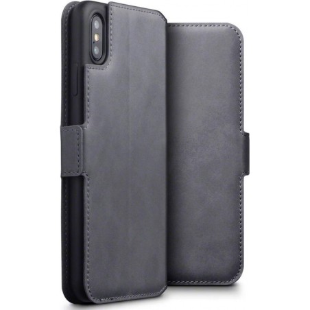 iPhone Xs Max hoesje - CaseBoutique - Grijs - Leer