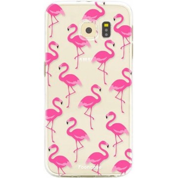 FOONCASE Samsung Galaxy S6 hoesje TPU Soft Case - Back Cover - Flamingo