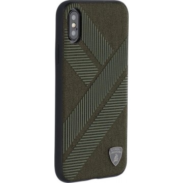 Lamborghini backcover hoesje Structure Apple iPhone X-Xs Groen - Silicone