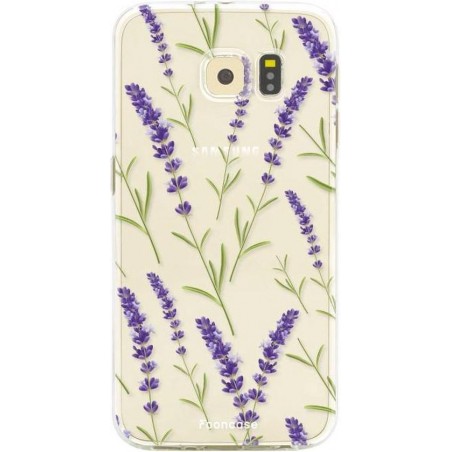 FOONCASE Samsung Galaxy S6 hoesje TPU Soft Case - Back Cover - Purple Flower / Paarse bloemen