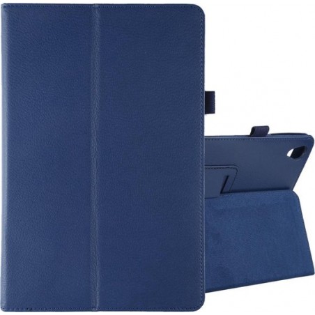 Litchi texture horizontale flip lederen tas met houder voor Huawei MediaPad M6 10.8 (blauw)