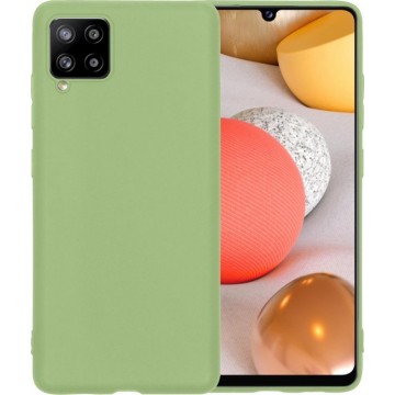 Samsung A42 Hoesje Back Cover Siliconen Case Hoes - Groen