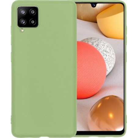 Samsung A42 Hoesje Back Cover Siliconen Case Hoes - Groen