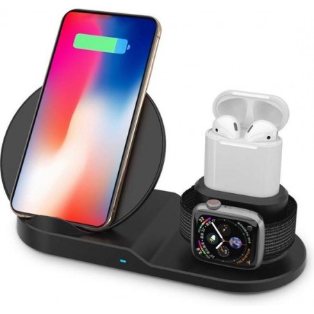 MMOBIEL 3 in 1 Draadloze QI Oplaad Station - Oplader - 10W - voor iPhone / Samsung / Apple Watch / AirPods