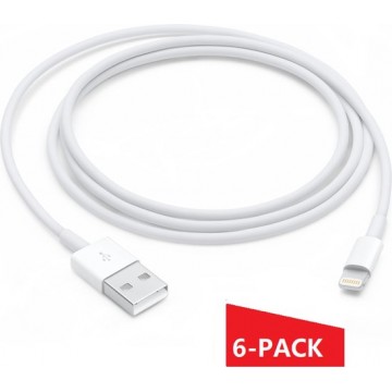 USB naar lightning kabel geschikt voor Iphone & Ipad - oplader kabel - lader - kabel - oplader - 6-PACK