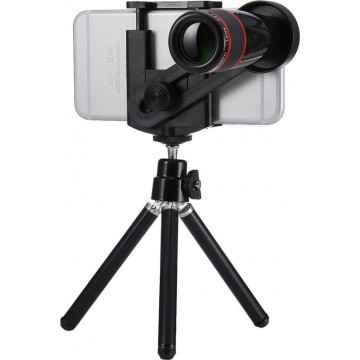 GadgetBay Universele Telelens 12x optische zoom iPhone lens - Statief - Tripod - Zwart