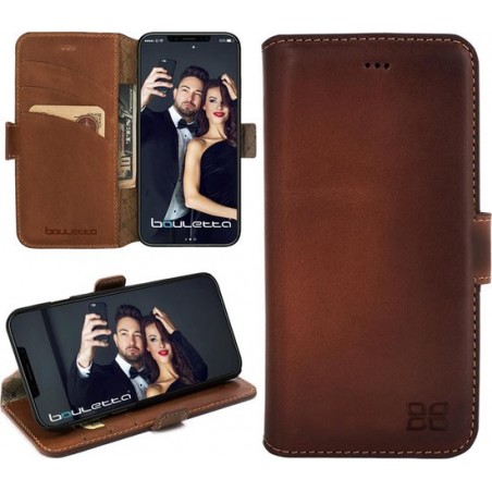 Bouletta Lederen Apple iPhone Xs Max Hoesje - BookCase - Burned Cognac