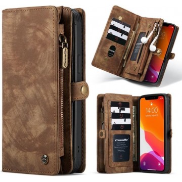 CaseMe Vintage Wallet Case Hoesje iPhone 12 / iPhone 12 Pro - Bruin