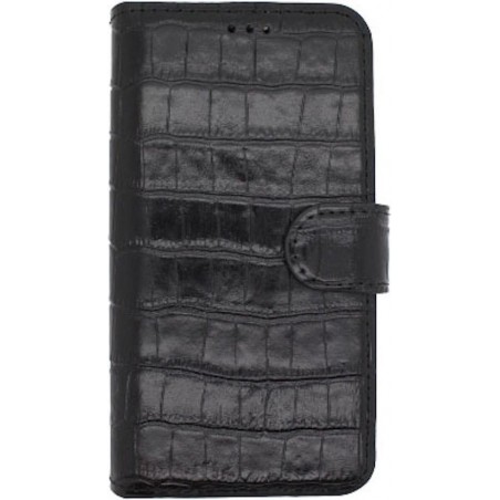 Galata bookcase iPhone 11 Pro hoesje echt leer - Croco Zwart