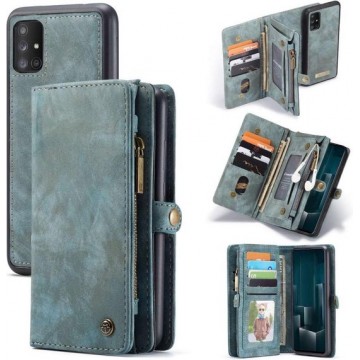 CASEME - Samsung Galaxy A51 Vintage Wallet Case - Blauw