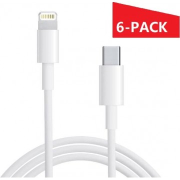 USB-C naar Lightning kabel geschikt voor Iphone & Ipad - oplader kabel - lader - kabel - oplader - 6-PACK