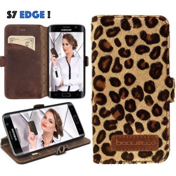 Bouletta Lederen Samsung Galaxy S7 Edge Hoesje - BookCase - Leopard