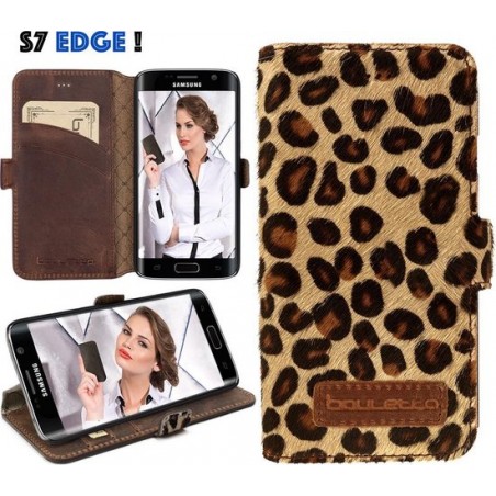 Bouletta Lederen Samsung Galaxy S7 Edge Hoesje - BookCase - Leopard