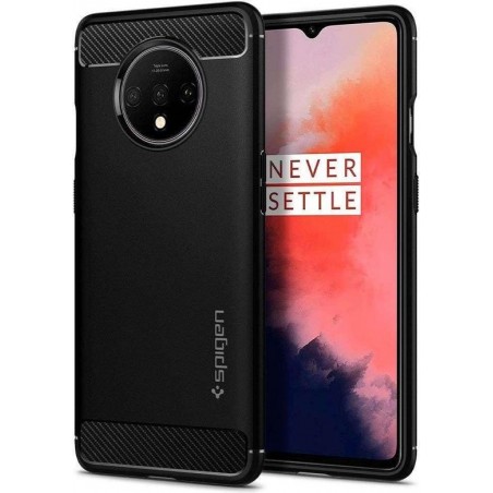 Hoesje OnePlus 7T - Spigen Rugged Armor Case  - Zwart