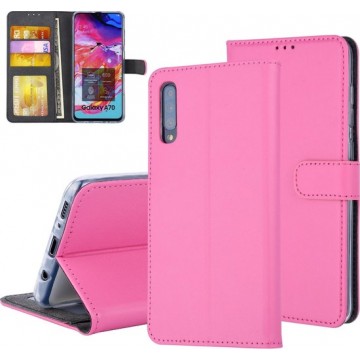 Pasjeshouder Hot Pink Book Case voor Samsung Galaxy A70 -Magneetsluiting (A705F)