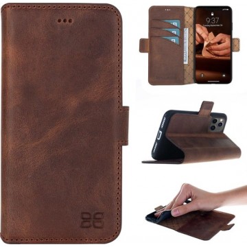 Bouletta leer Cover iPhone 11 Pro Book- WalletCase hoes Vintage Brown