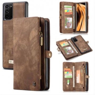 CaseMe Vintage Wallet Case Hoesje Samsung Galaxy Note 20 - Bruin