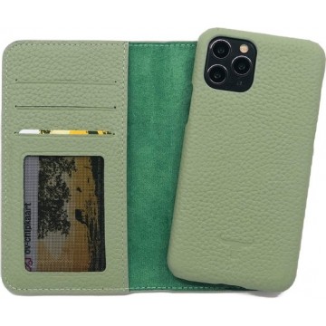 Dutchic Lederen Apple iPhone 11 Pro Hoesje (Tweedelige ontwerp: Book Case / Hardcase - II Matcha Green)