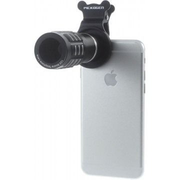 GadgetBay Universele 12x optische zoom professionele Telelens telefoon - Klem - Zwart