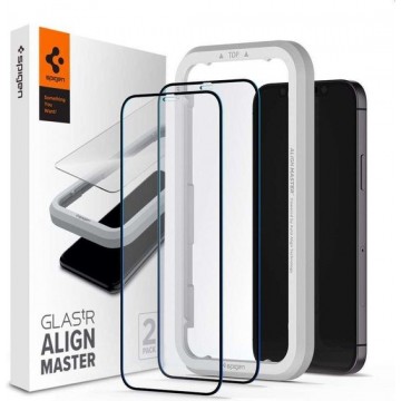 Spigen Apple iPhone 12/12 Pro AlignMaster Full Cover Glass - 2 Stuks