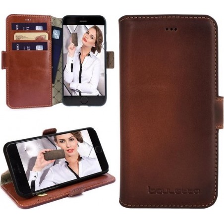 Bouletta Lederen Apple iPhone 8 Hoesje - BookCase - Burned Cognac