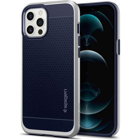 Spigen Neo Hybrid Case - Telefoonhoesje - Hoesje - Apple iPhone 12 Pro Max - Satin Silver - Zilver