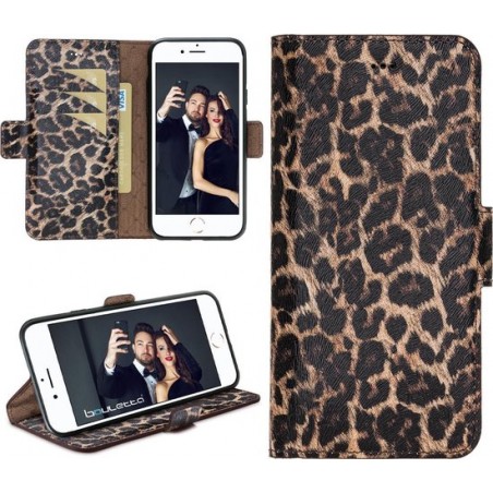 Bouletta iPhone 6S hoesje Leer BookCase 'Leopard'