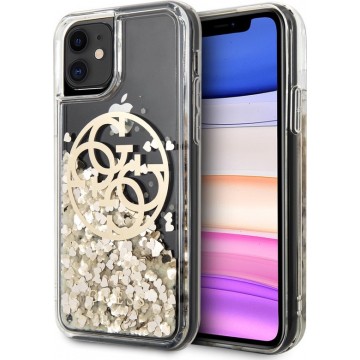 Guess Liquid Glitter Circle Backcover voor Apple iPhone 11 (6.1")- Goud