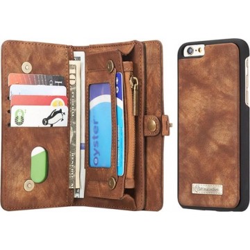 CaseMe Luxury Wallet Case Donker Bruin voor Apple iPhone 6 / 6s