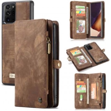 CaseMe Vintage Wallet Case Hoesje Samsung Galaxy Note 20 Ultra - Bruin