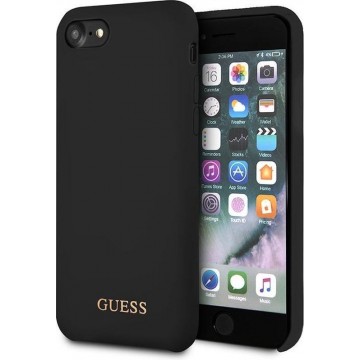 GUESS Siliconen Backcover Hoesje iPhone 8 / 7 / SE (2020) / 6S / 6 - Zwart