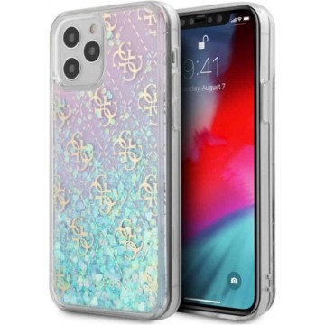 GUESS 4G Liquid Glitter Backcover Hoesje iPhone 12 / iPhone 12 Pro