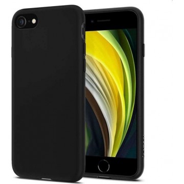 Hoesje Apple iPhone 7 / 8 iPhone SE (2020)  - Spigen Liquid Crystal Case - Mat/Zwart