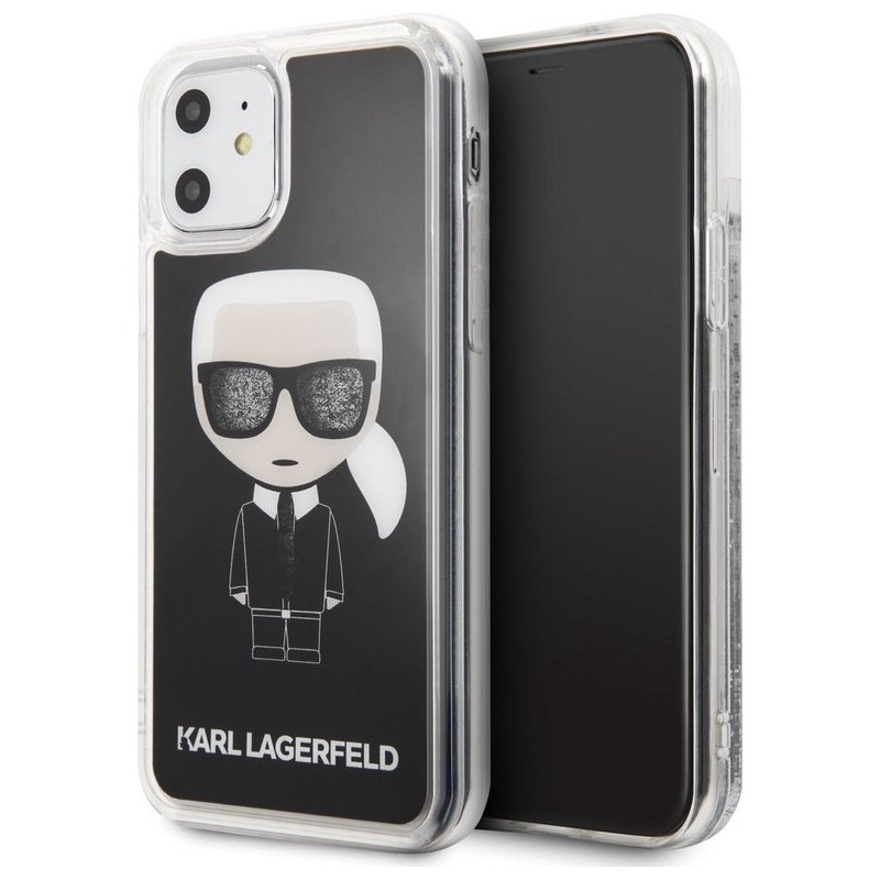 Apple iPhone 11 Karl Lagerfeld Zwart Backcover hoesje KLHCN61ICGBK - Ikonik
